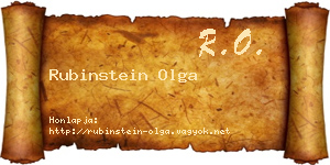 Rubinstein Olga névjegykártya